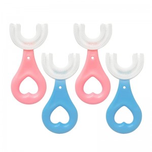 Fourniture d\'usine, brosse à dents manuelle pour enfants, pinceau denettoyage de soins buccaux en U Silicone U-Shalt, Nettoyant pour bébé