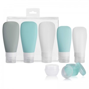 Vente en gros de conteneurs de taille de voyage pour shampoing et articles de toilette, ensembles de bouteilles de voyages de fuites de silicone
